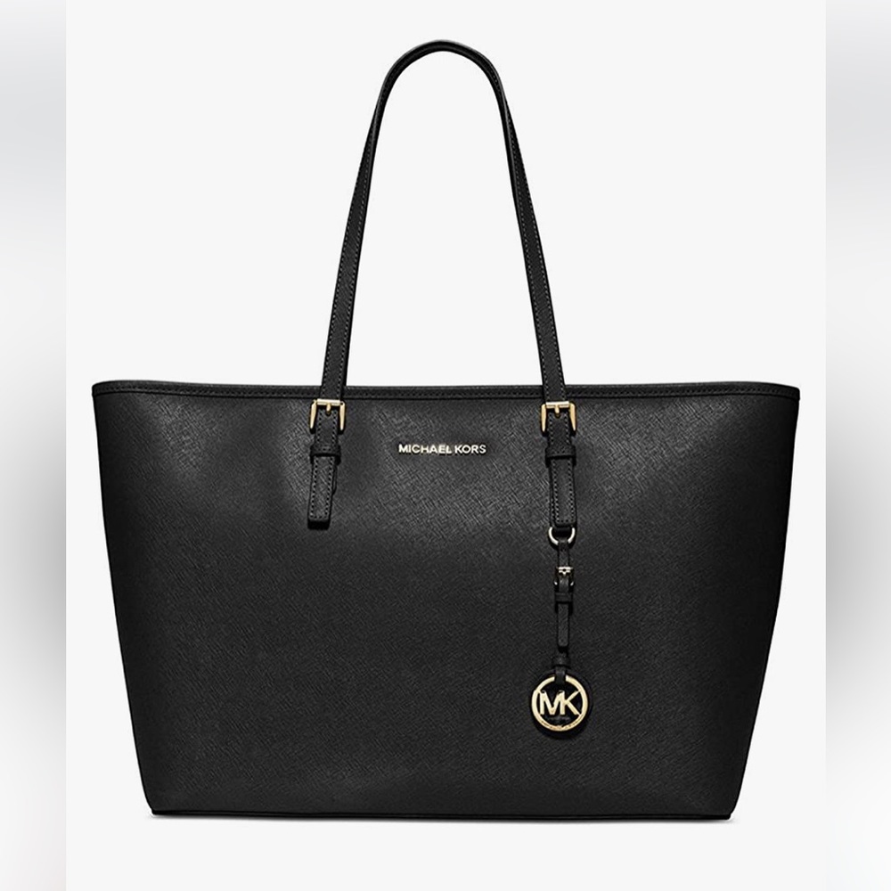 Michael Kors Jet Set Medium Saffiano Leather Top-Zip Tote